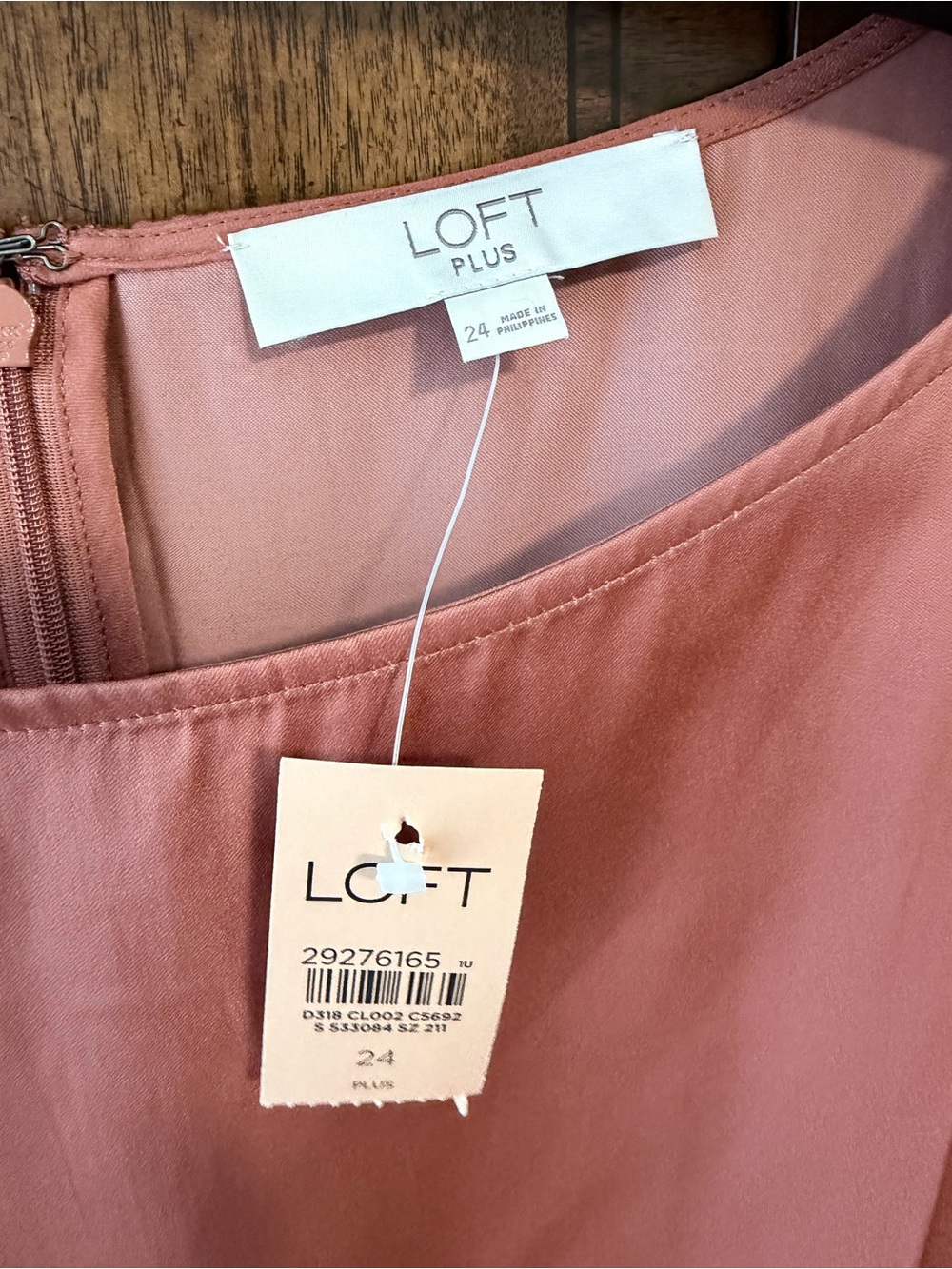 LOFT Sleeveless Satin Midi Dress in Coral Pink - Picture 3 of 13